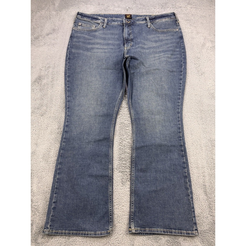 Lee Jeans Women 22 M (44x31) Blue Bootcut Friction Resistant Whisker Denim